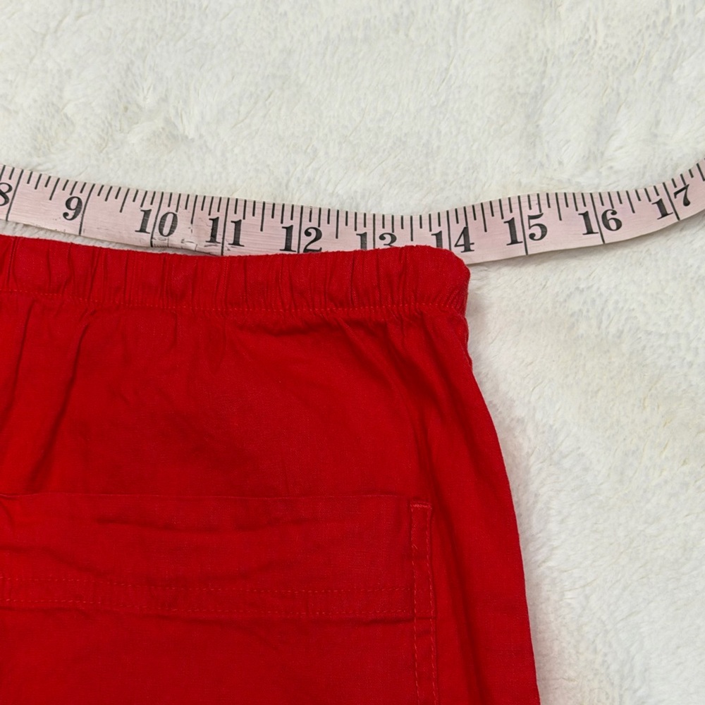 NWT  Athleta Womens Small Paradise Linen Blend Wide Leg Pant Red Drawstring - Picture 11 of 13